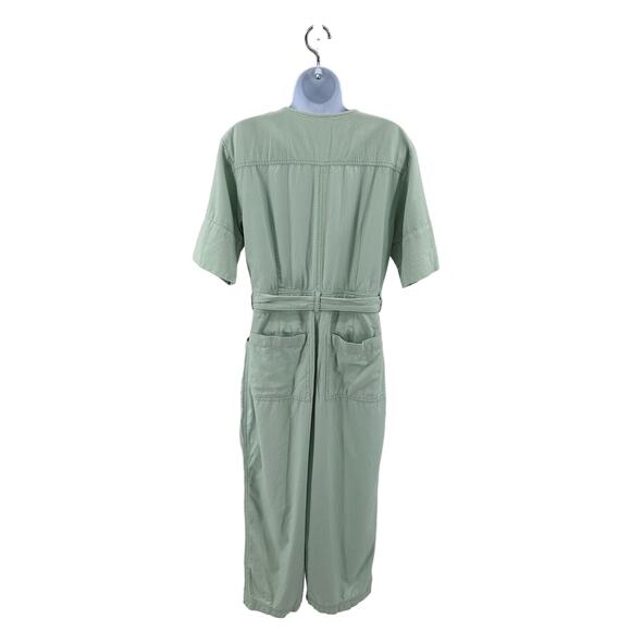Madewell Mint Green Top-Stitched Coverall Jumpsuit Romper WMNS 8 Button Up - Picture 7 of 12